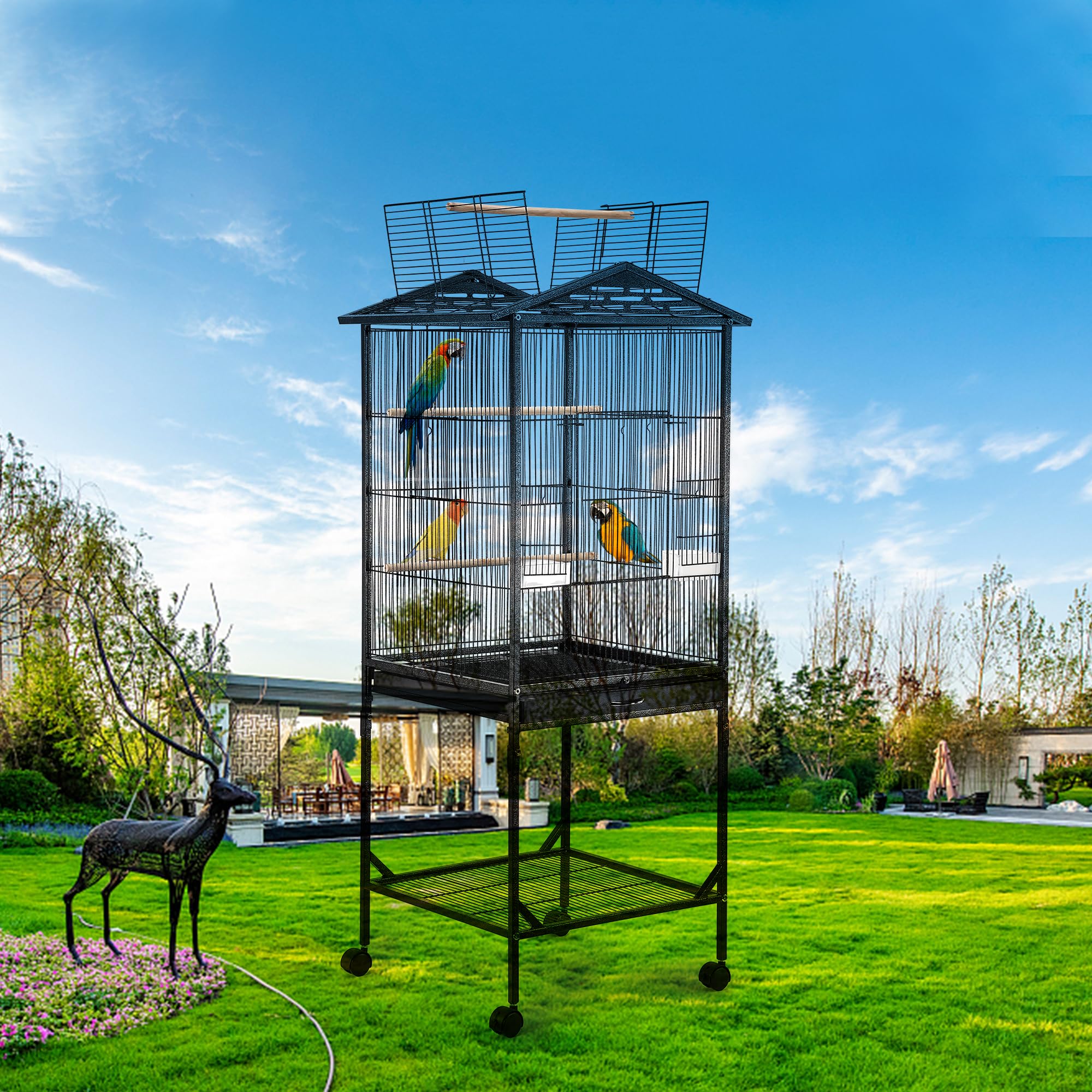 WeGear perchoirs bois intègres, confort naturel pour les oiseaux.