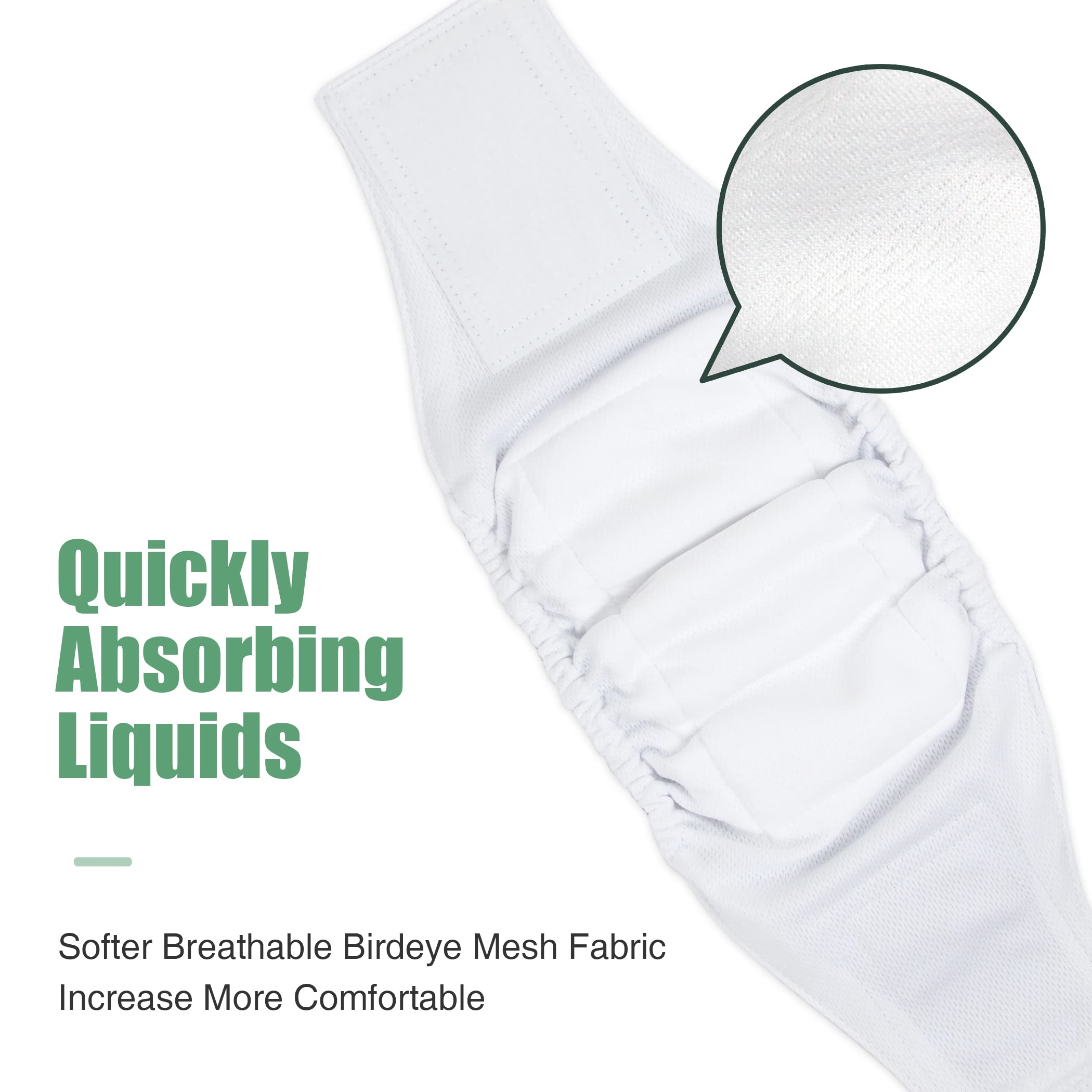 Wegreeco bandeau ventral vue arrière, facile à nettoyer et réutilisable.