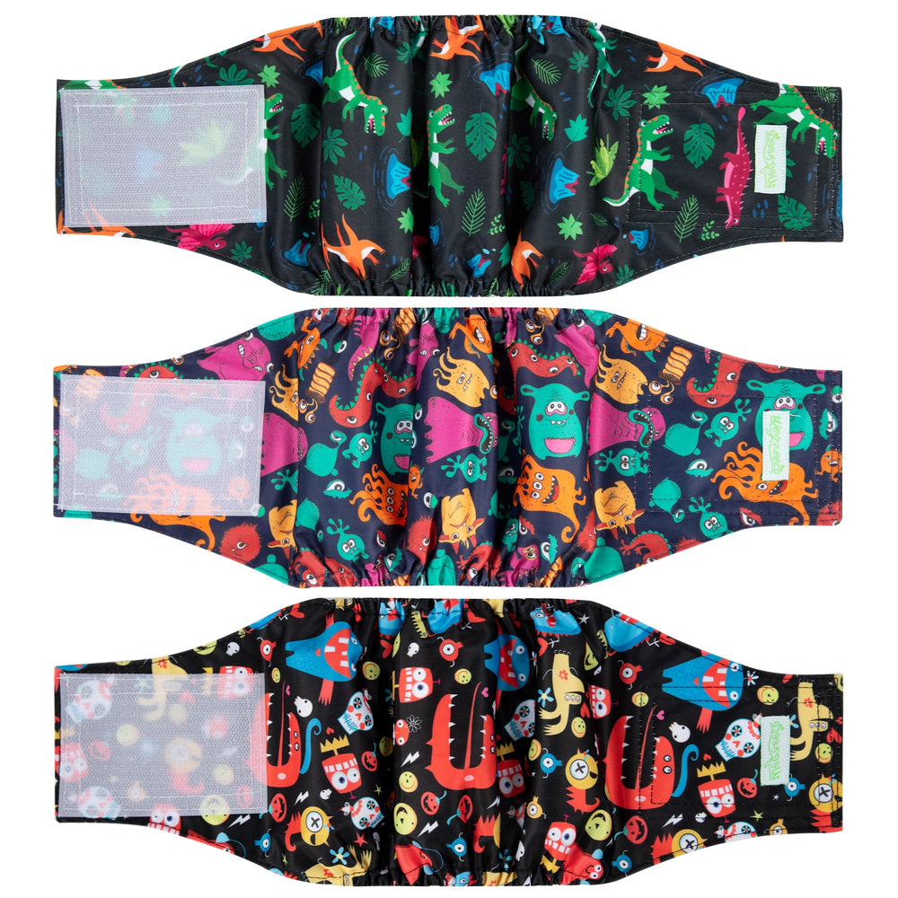 Bande ventrale Wegreeco pour chien mâle au motif enfantin, pratique et amusante.