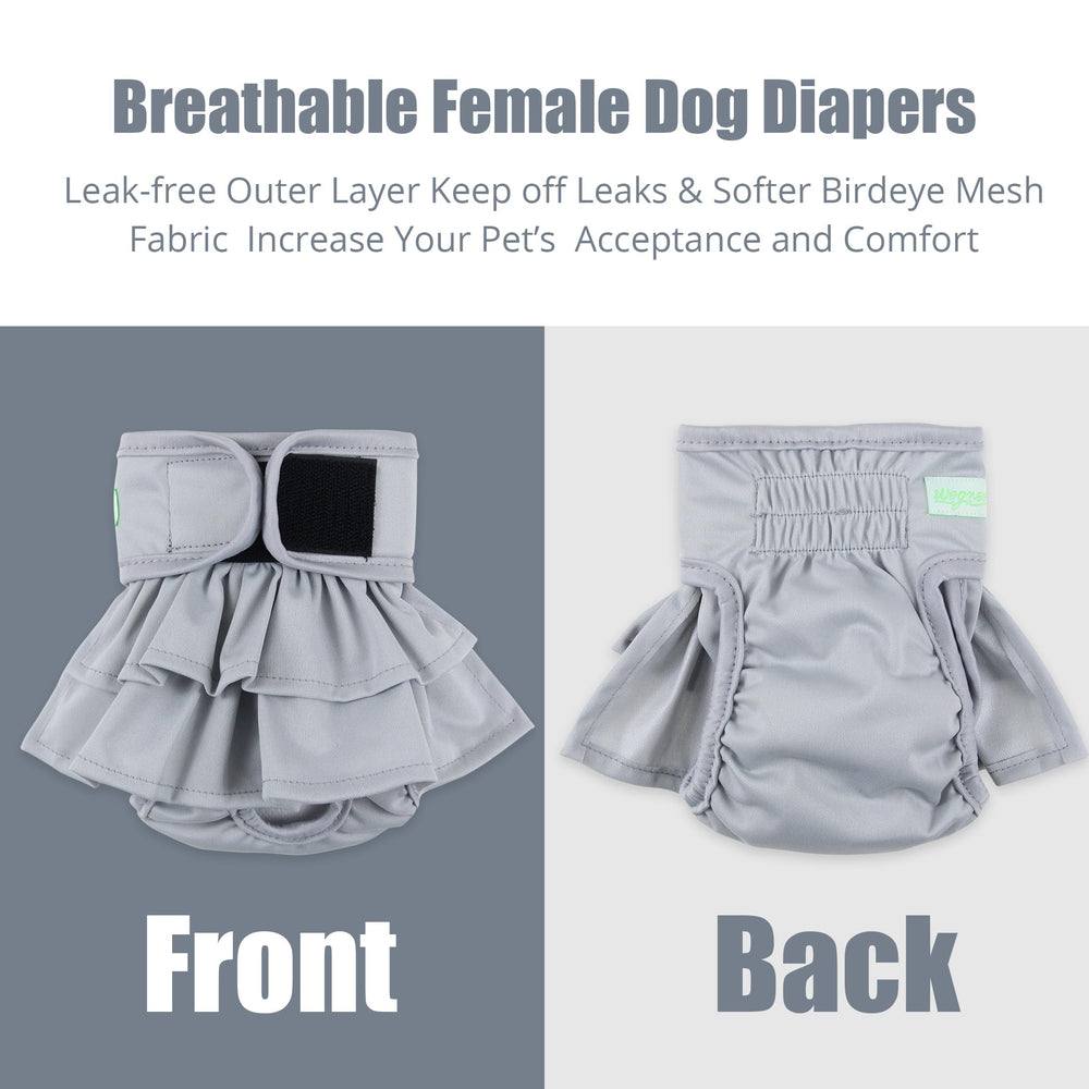 Couches Wegreeco réutilisables pour chienne petite, réduction des déchets.