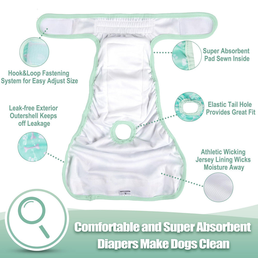 Wegreeco couches lavables pour chienne femelle: extérieur imperméable pour éviter les fuites