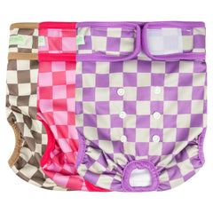 Wegreeco protections-chien femelle à carreaux rouge, absorption fiable au quotidien.