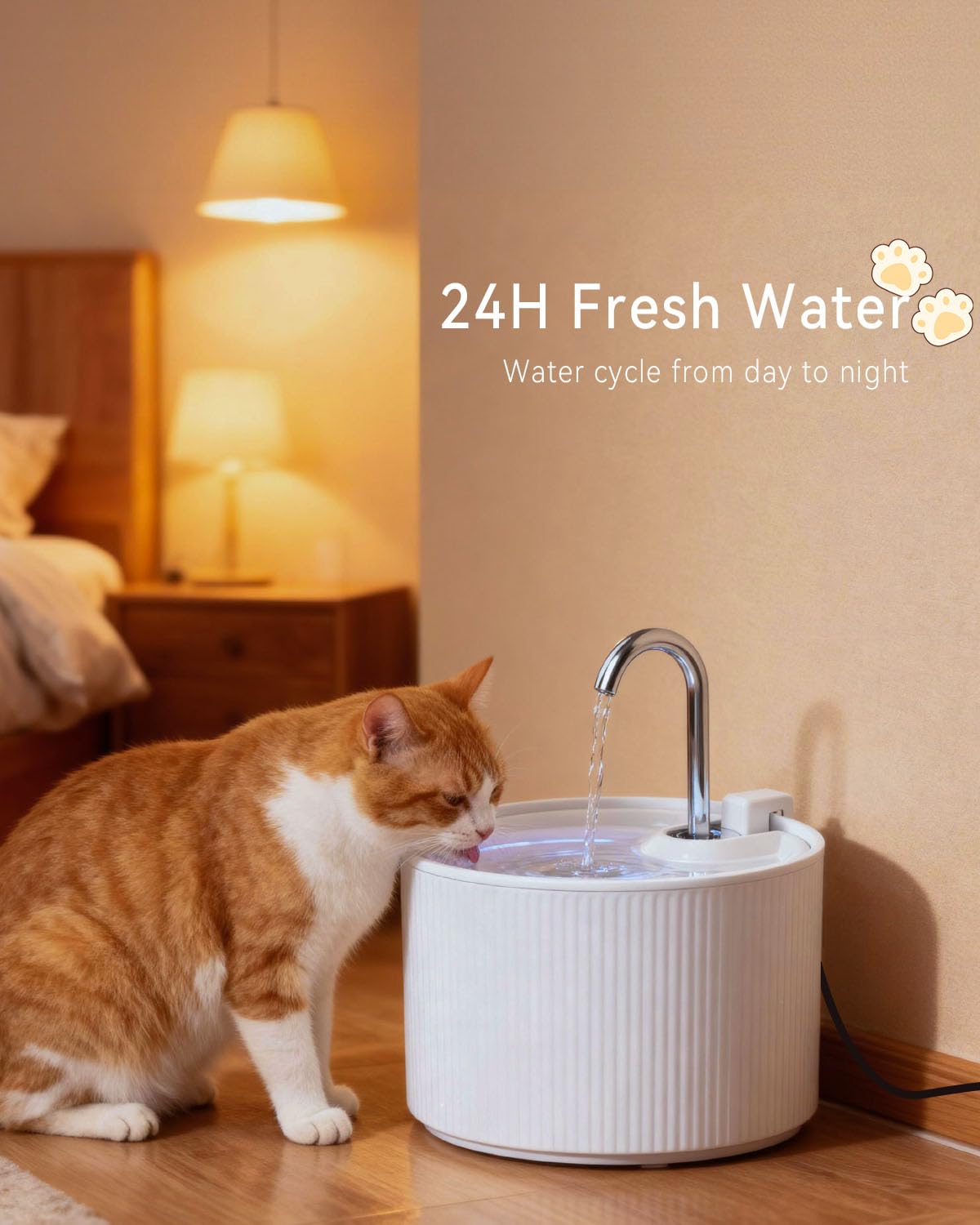 WEINIDASI fontaine-ceramique mode-flux – hydratation accrue grâce à l'écoulement libre.