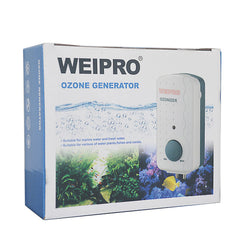 Weipro générateur d'ozone, connexion pompe air pour oxygénation efficace.