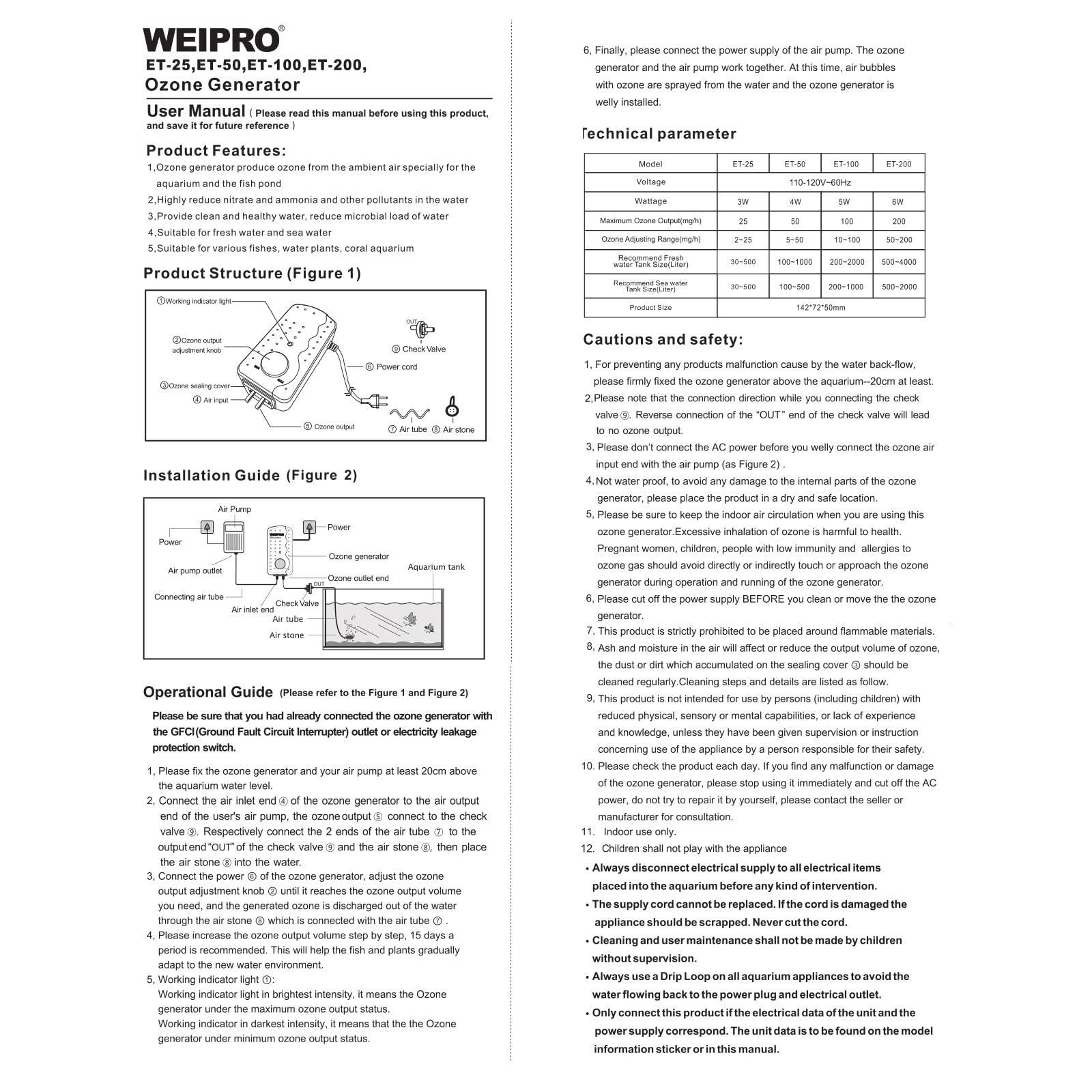 Weipro générateur d'ozone, utilisation en petit étang pour réduire les toxines.