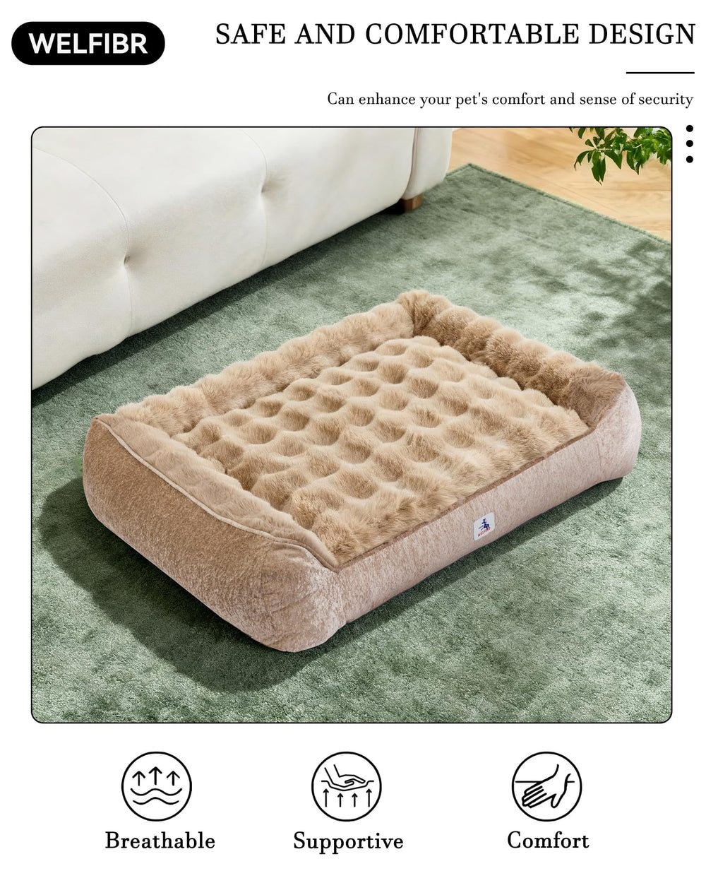 Surface pelage synthetique doux Welfibr ideale pour peaux sensibles
