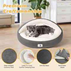 Housse amovible Welfibr nid-cabane chat gris, nettoyage facile.