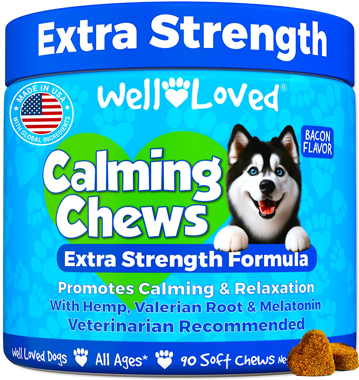 Well Loved friandises-calmes-chien dans emballage pratique, soutien au calme.