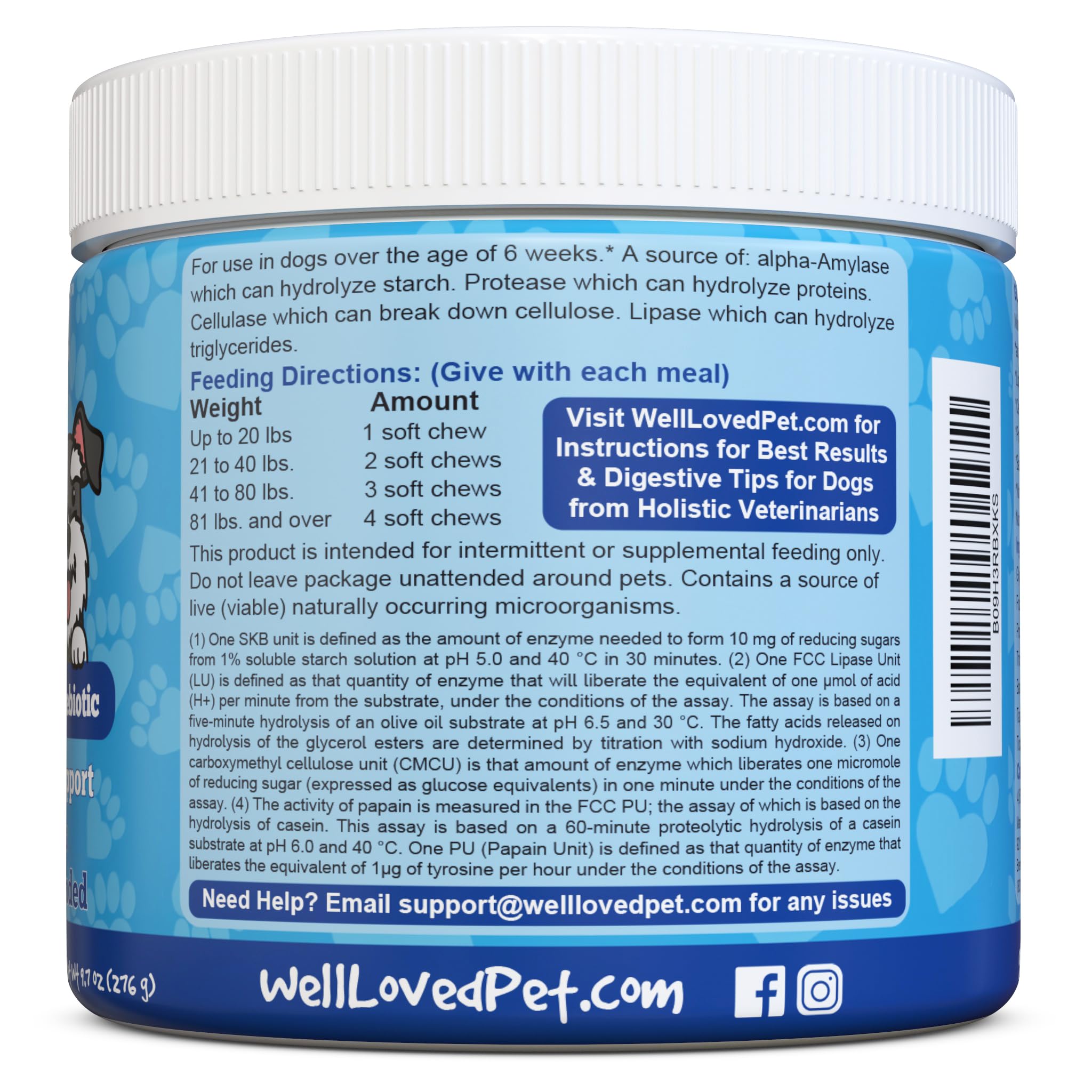 Well Loved Probiotiques pour Chiens — goût naturel sans arômes artificiels.
