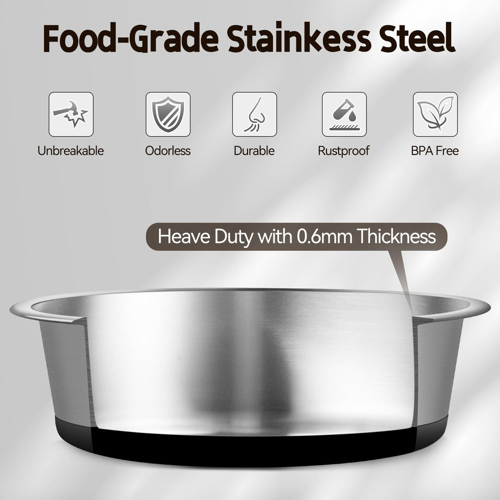 Wellbro bol inox compatible lave-vaisselle, nettoyage facile après chaque repas.