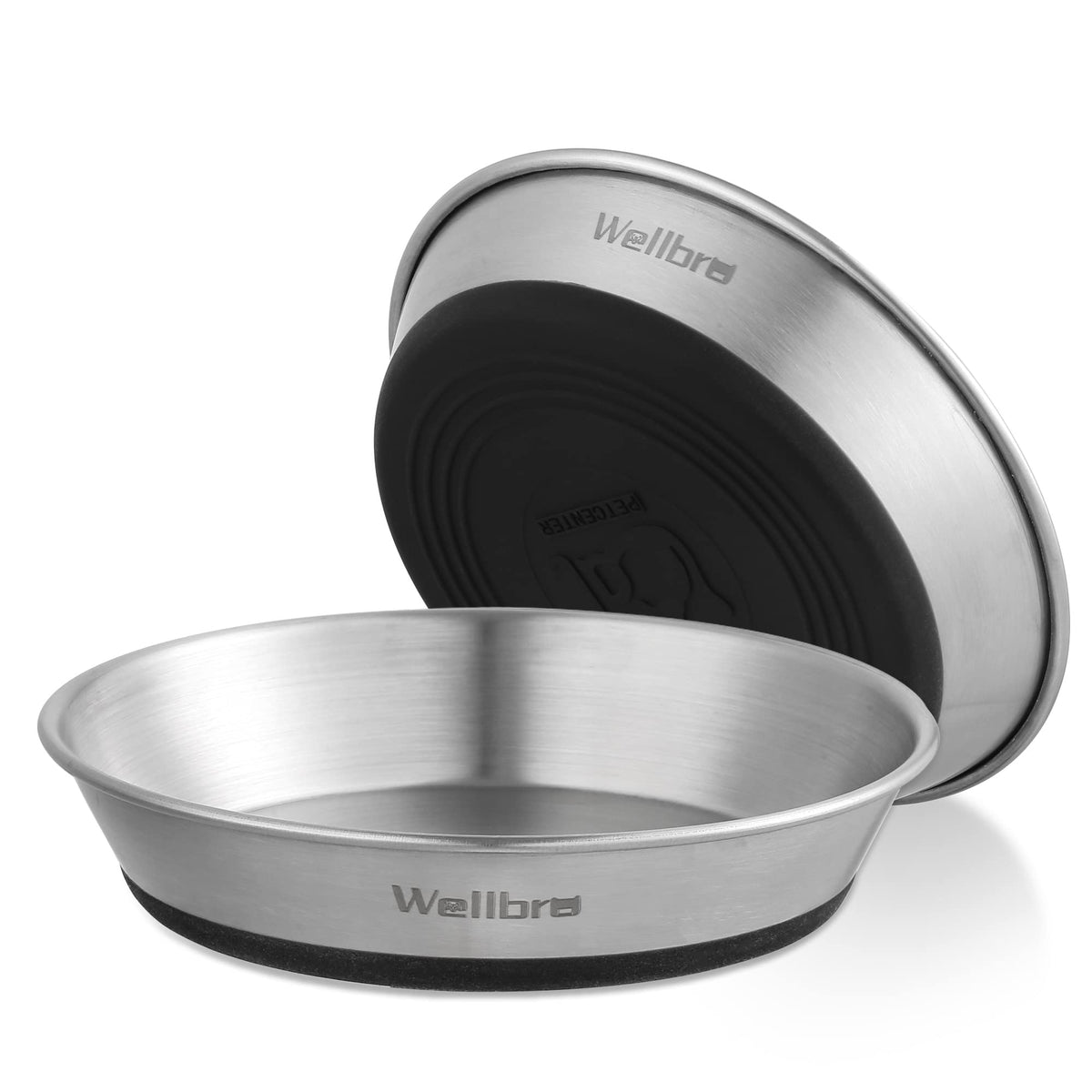 Bol Wellbro en inox anti-glisse pour chats, stabilité pendant les repas.