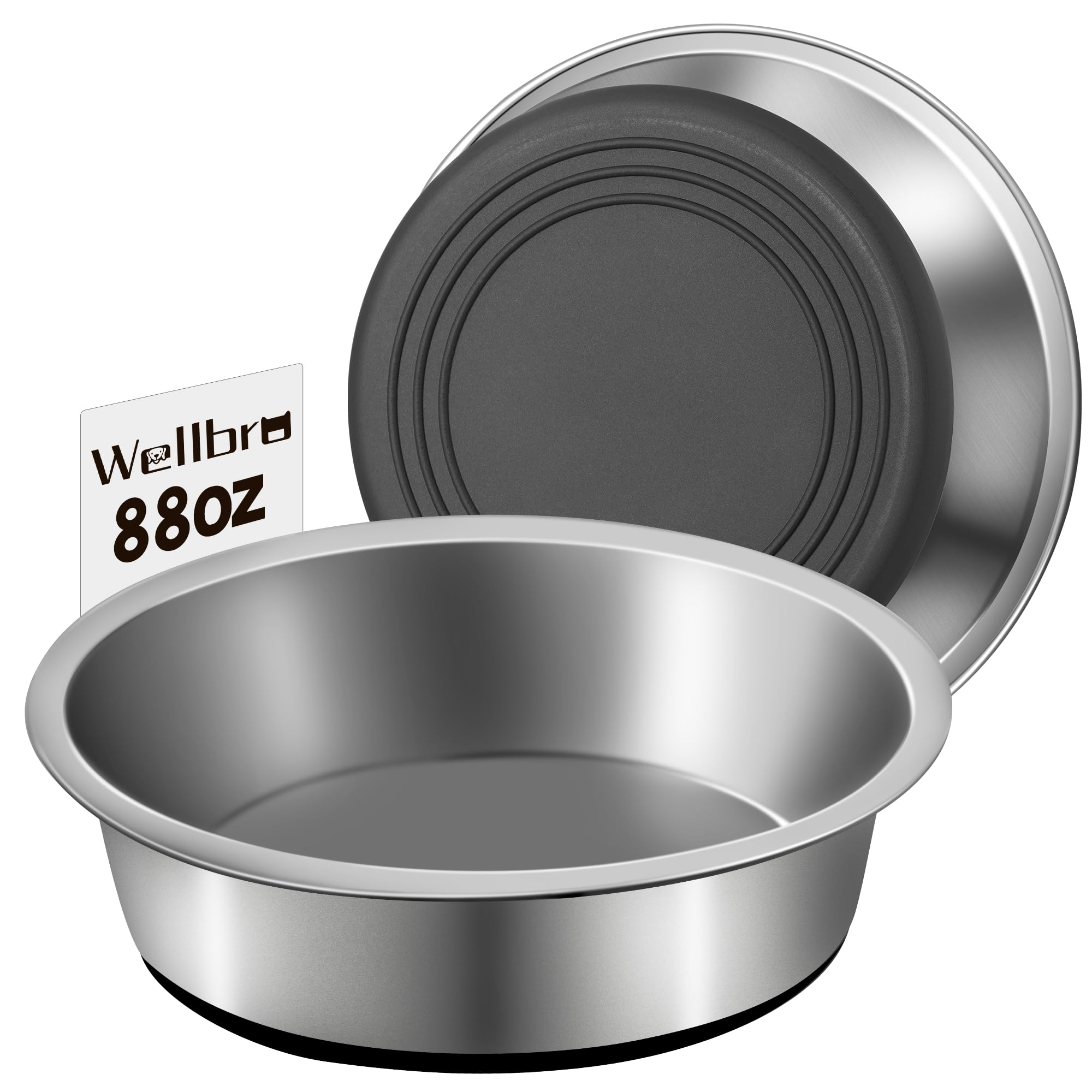 Wellbro gamelle chien inox anti-derapante pour repas propres et stables.