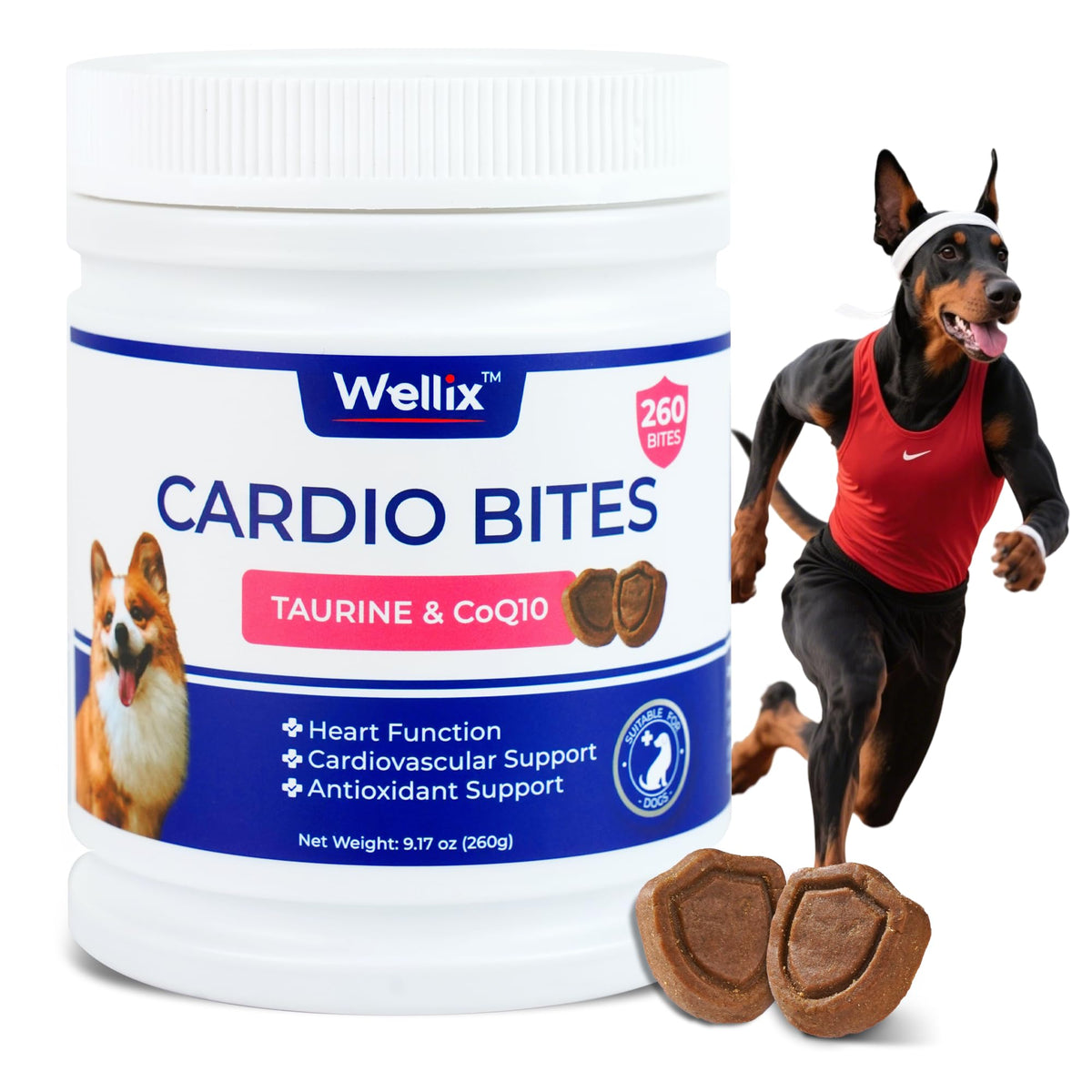 Wellix Cardio Bites bouchées au poulet pour la vitalité du cœur.
