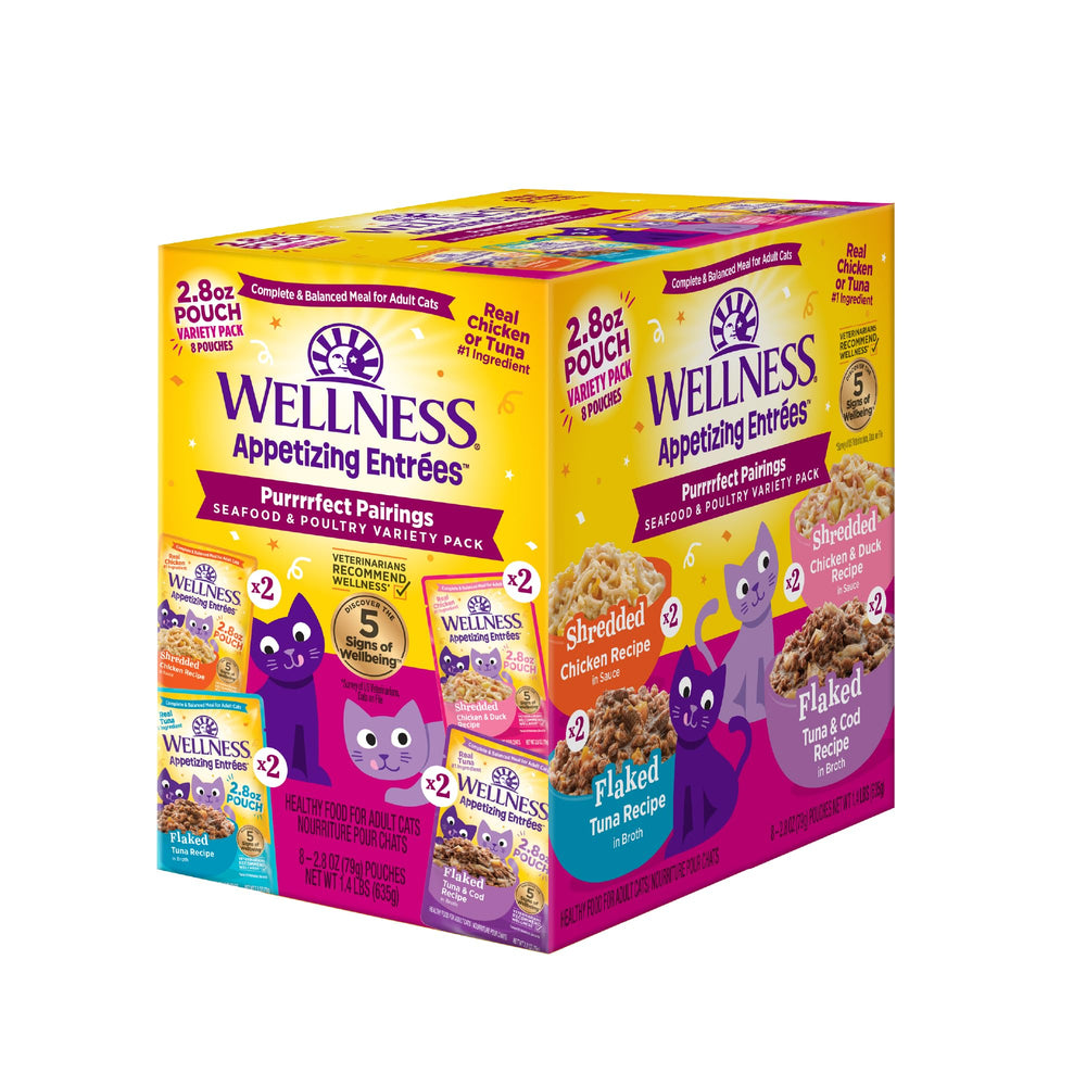 Wellness Appetizing Entrées: thon en floc – protéine clé pour chats adultes