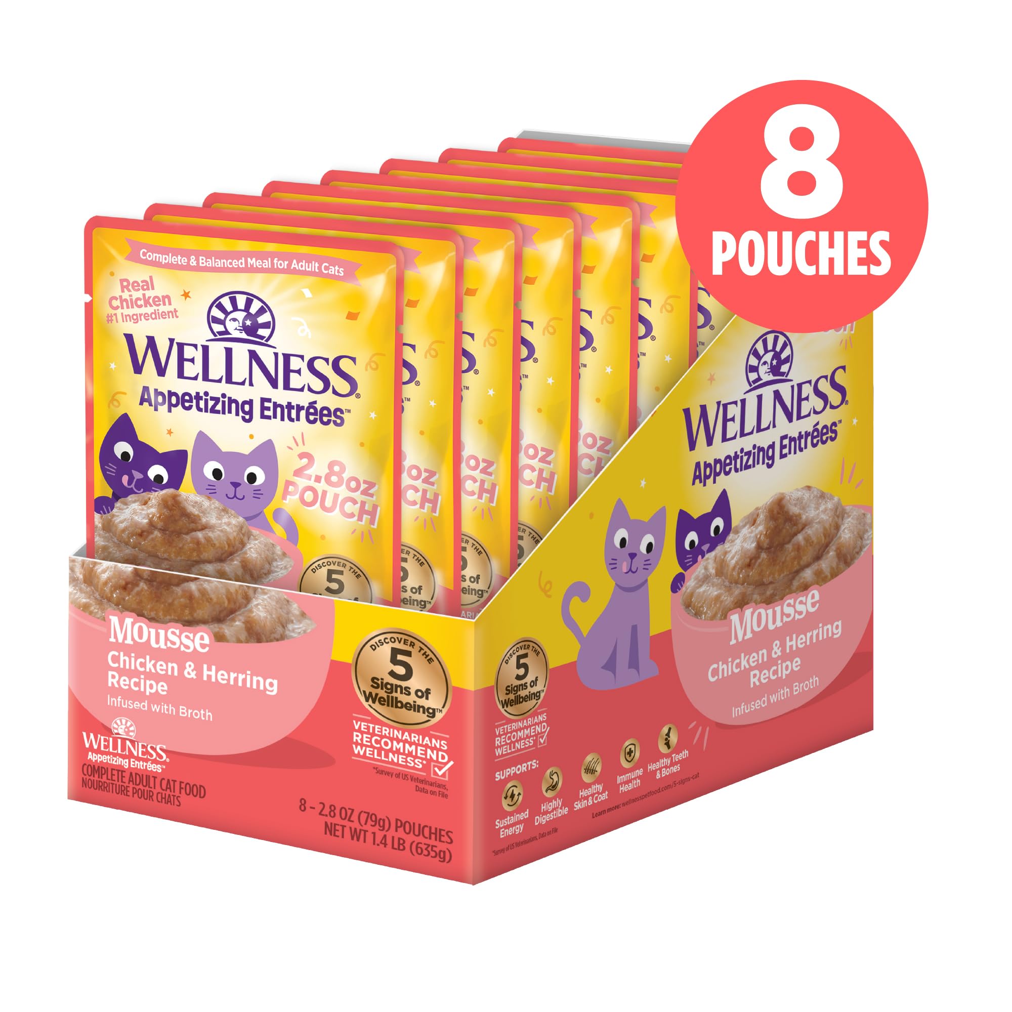 Texture soyeuse et bouillon riche, idéal pour les repas quotidiens des chats