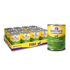 Wellness: boîte pour chien agneau et patate douce, repas équilibré.