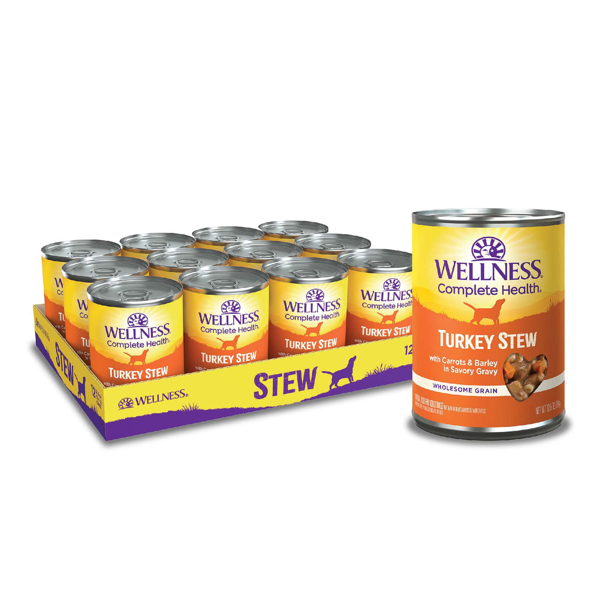 Wellness: boîtes dinde mijotée – repas complet et savoureux pour chien.