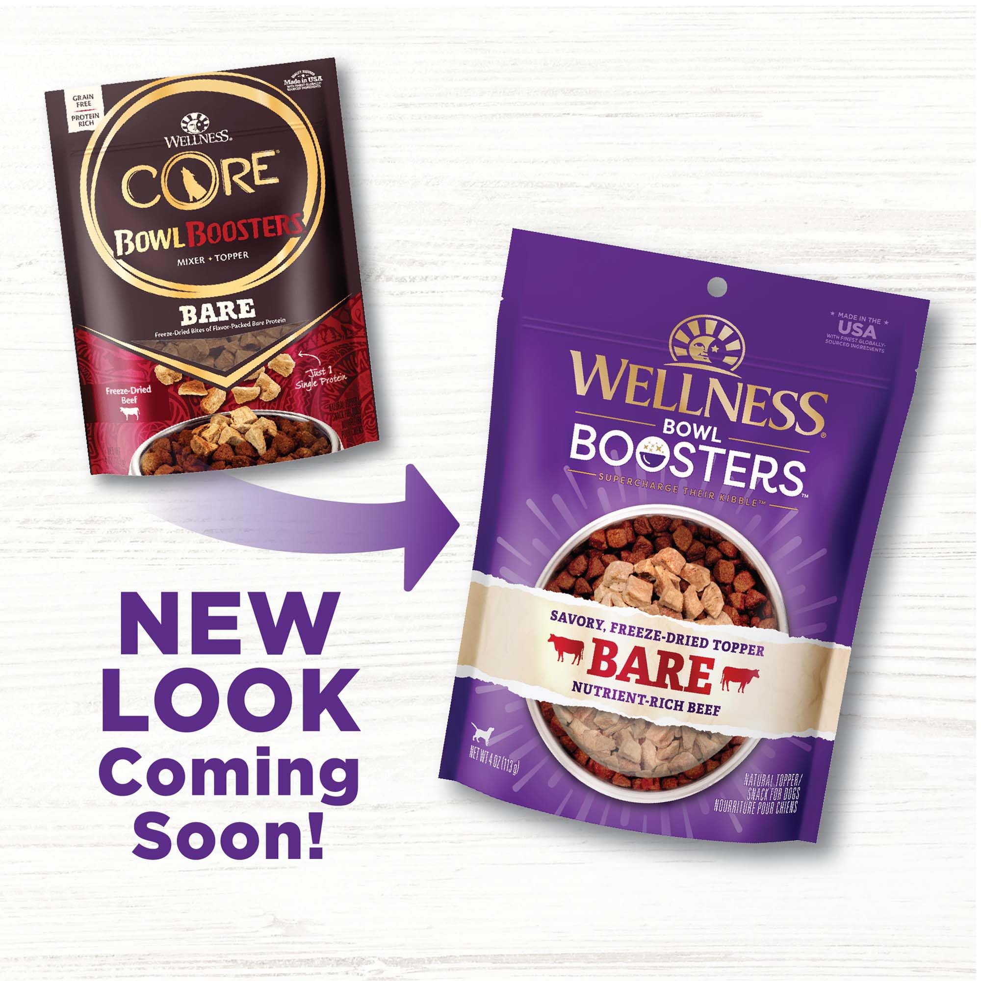 Wellness Bowl Boosters Bare – protéine boeuf réelle enrichit le repas quotidien.
