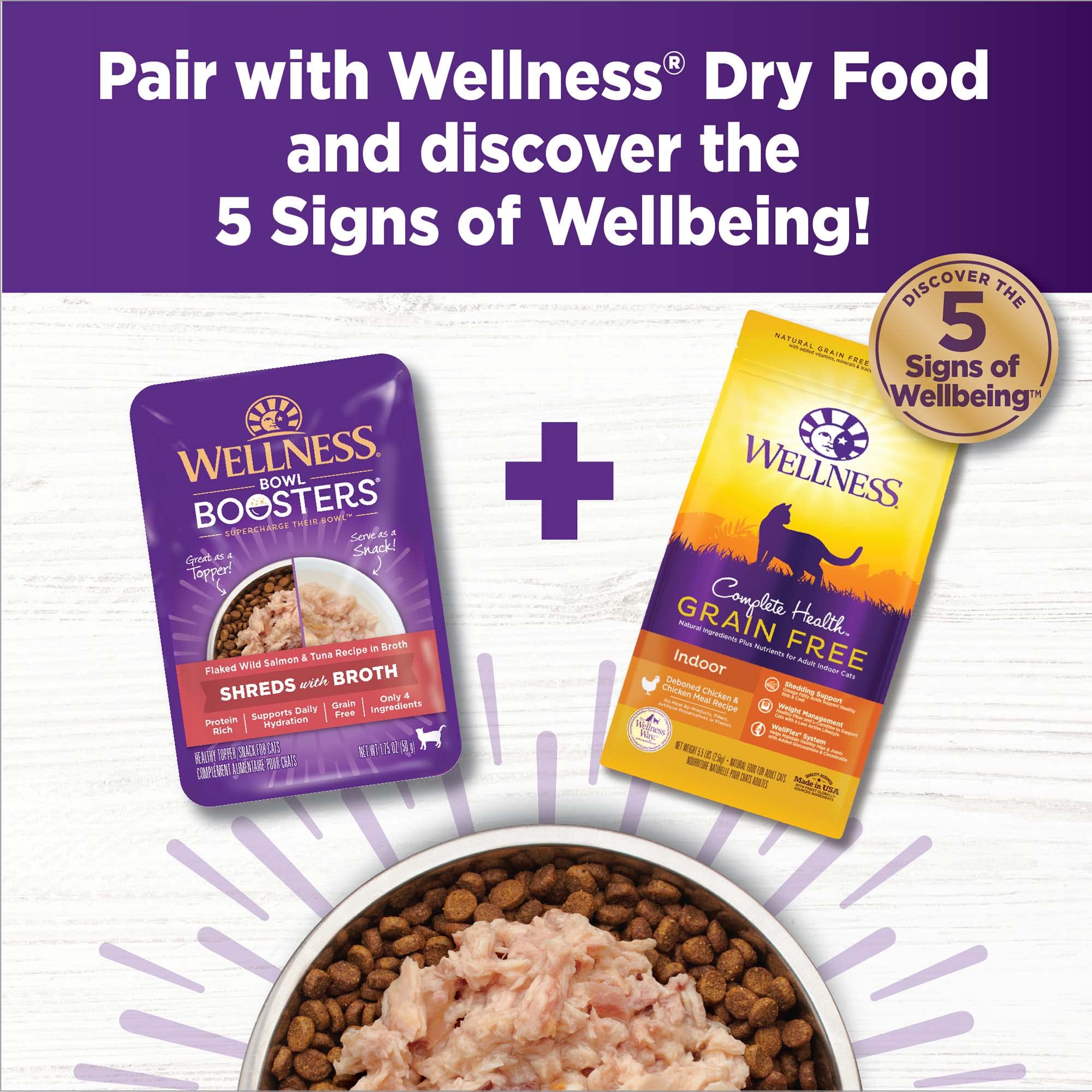 Wellness Bowl Boosters, portion prête à servir, nettoyage facile après le repas.