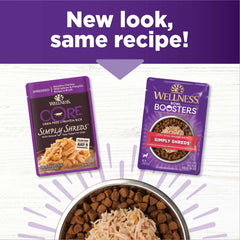 Wellness Bowl Boosters Simply Shreds bol-chien: service rapide pour un repas varié.