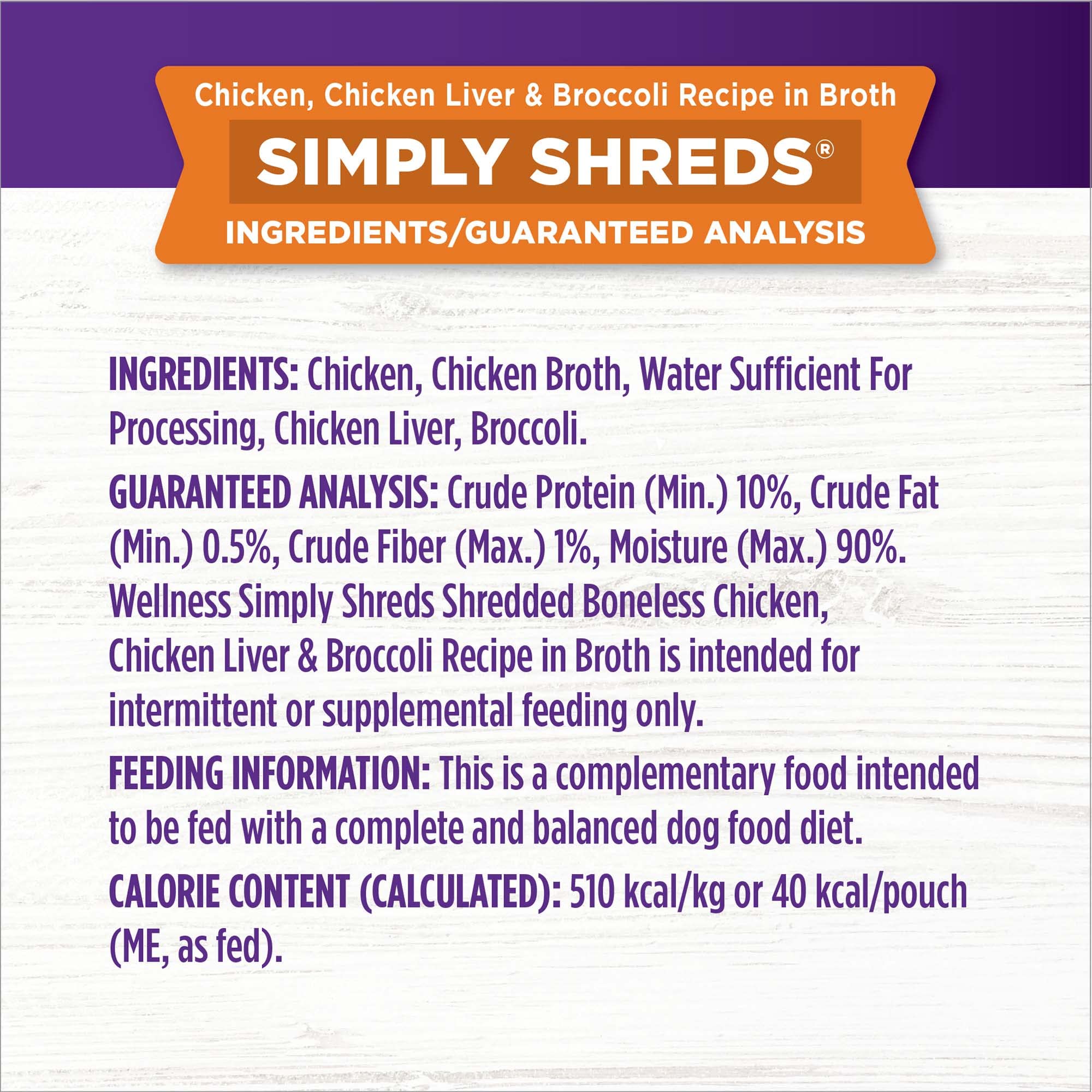 Wellness Bowl Boosters Simply Shreds – emballage pratique et lot de 12 pour faciliter les repas.
