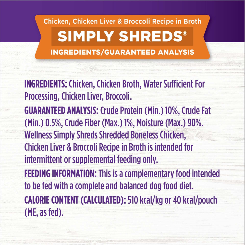 Wellness Bowl Boosters Simply Shreds – emballage pratique et lot de 12 pour faciliter les repas.