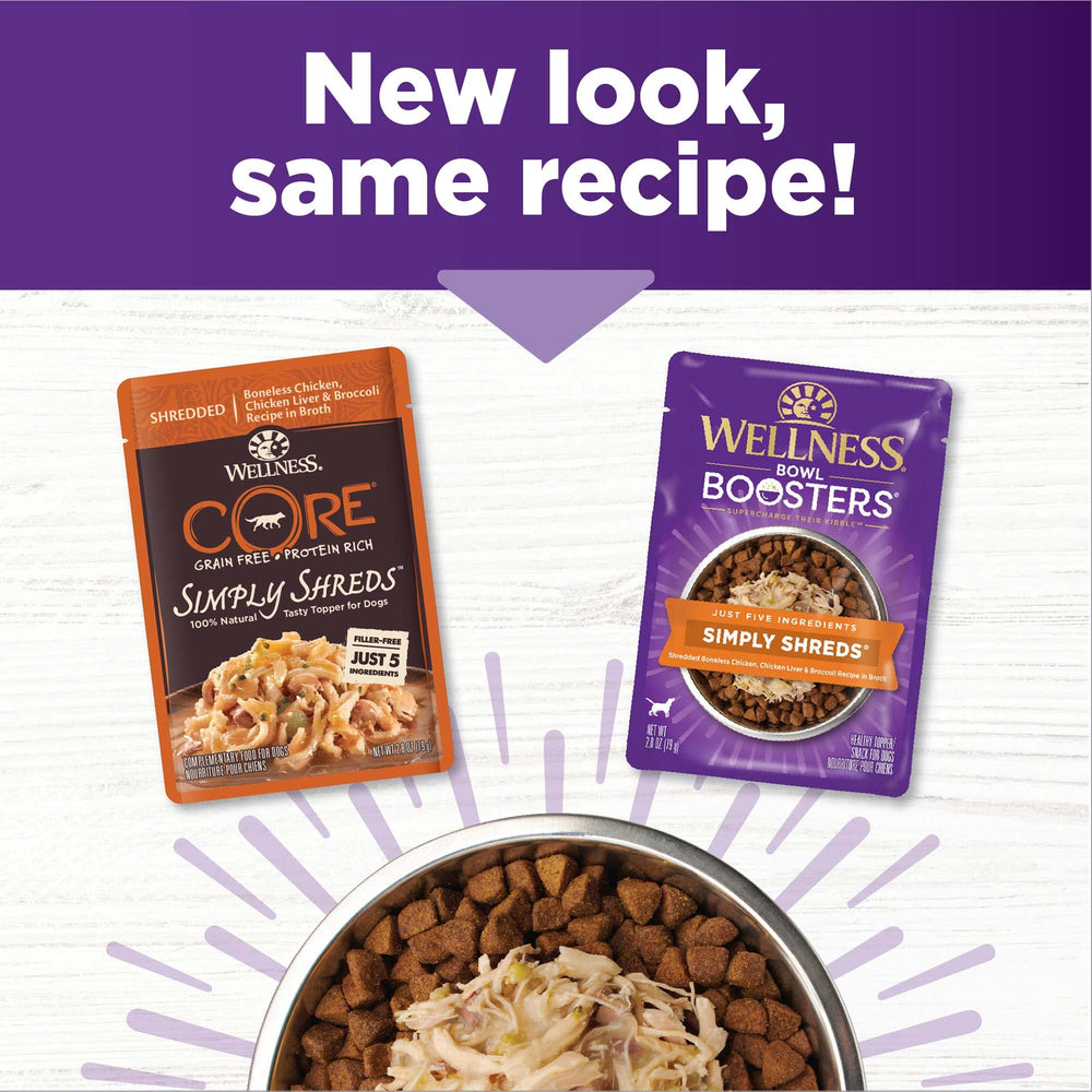 Wellness Bowl Boosters Simply Shreds – protéines et légumes riches, repas équilibré possible.