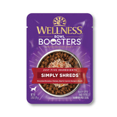 Wellness Bowl Boosters Simply Shreds: sachet pret-a-servir, pratique pour nourrir rapidement votre chien