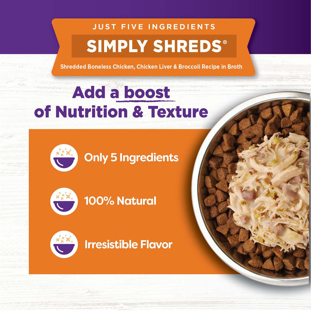 Wellness Bowl Boosters Simply Shreds – sans céréales pour chiens sensibles.