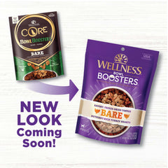 Wellness Bowl Boosters saupoudré sur croquettes sèches pour plus de saveur.