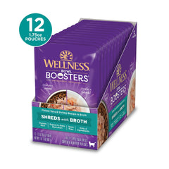 Wellness Bowl Boosters : texture flocons de thon et crevettes, bouillon savoureux.