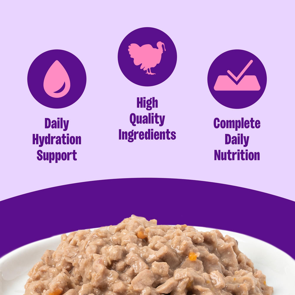 Wellness Chat Dinde Entree Hachée, morceaux finement hachés et sauce légère.