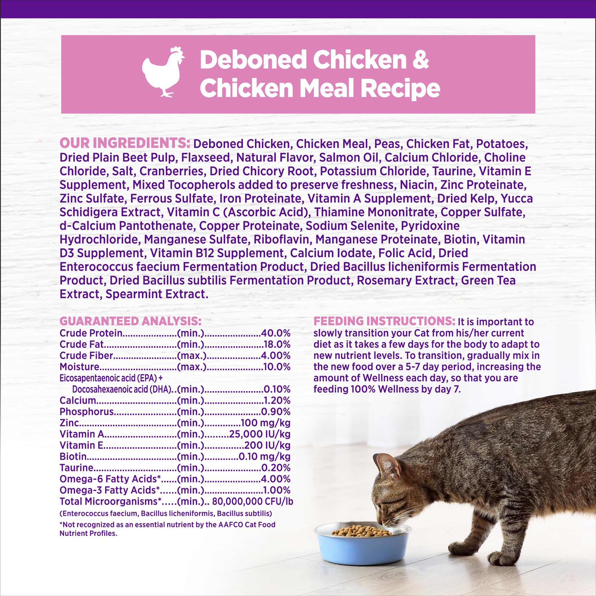 Wellness chaton fabrication-etats-unis-ingredients - ingrédients de qualité dans une usine dédiée.