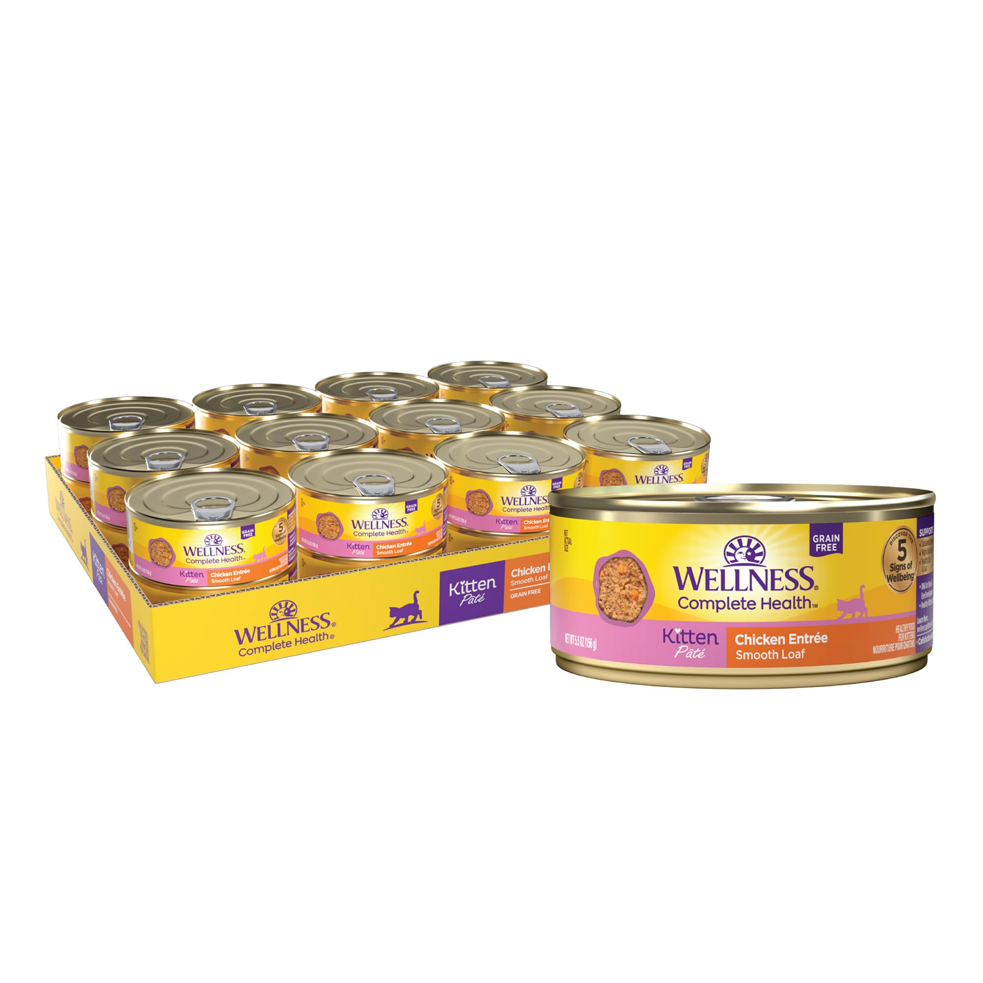 Wellness Chaton Pâté Poulet en conserve: protéine de haute qualité.