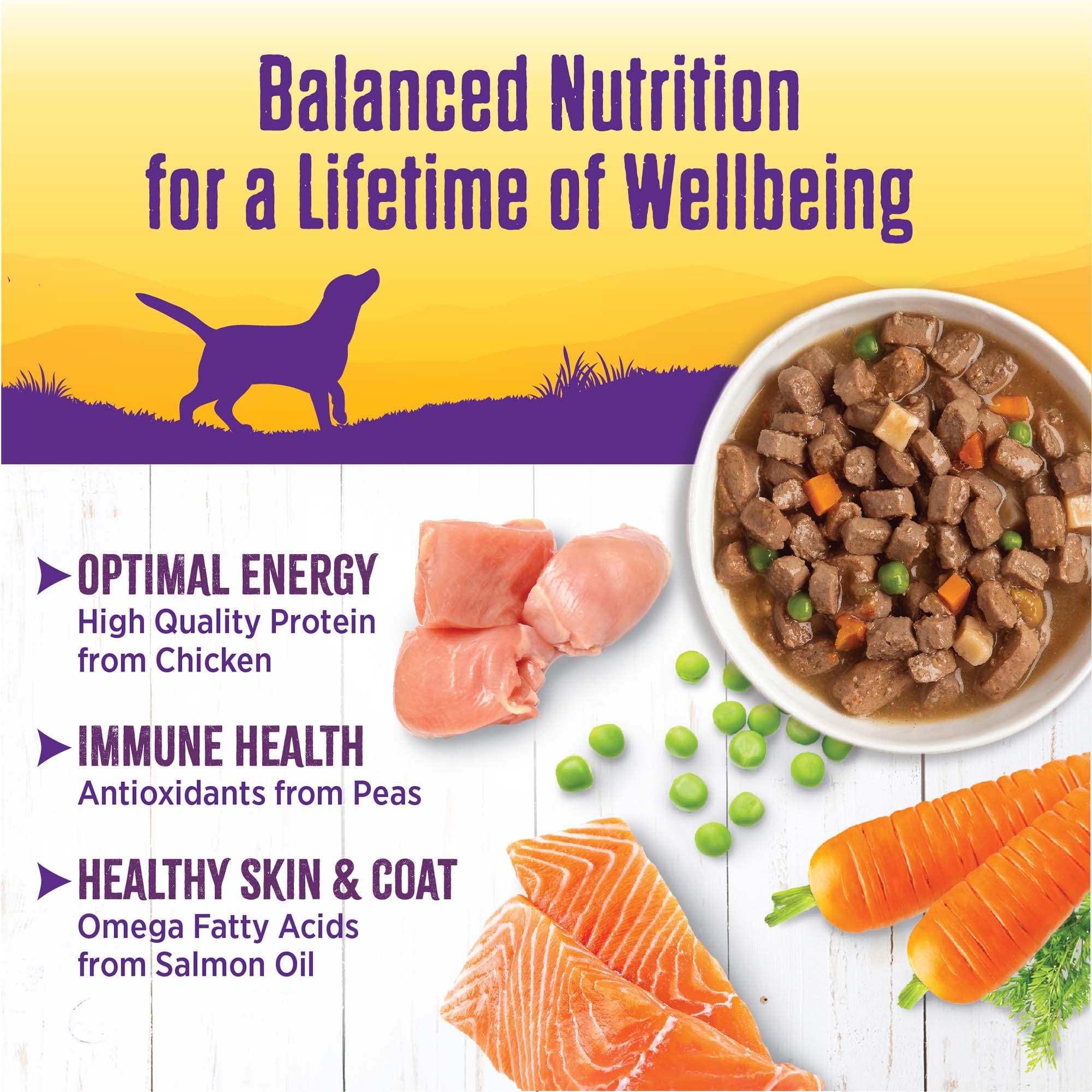 Formule sans céréales Wellness Chien, absence de céréales dans la préparation.