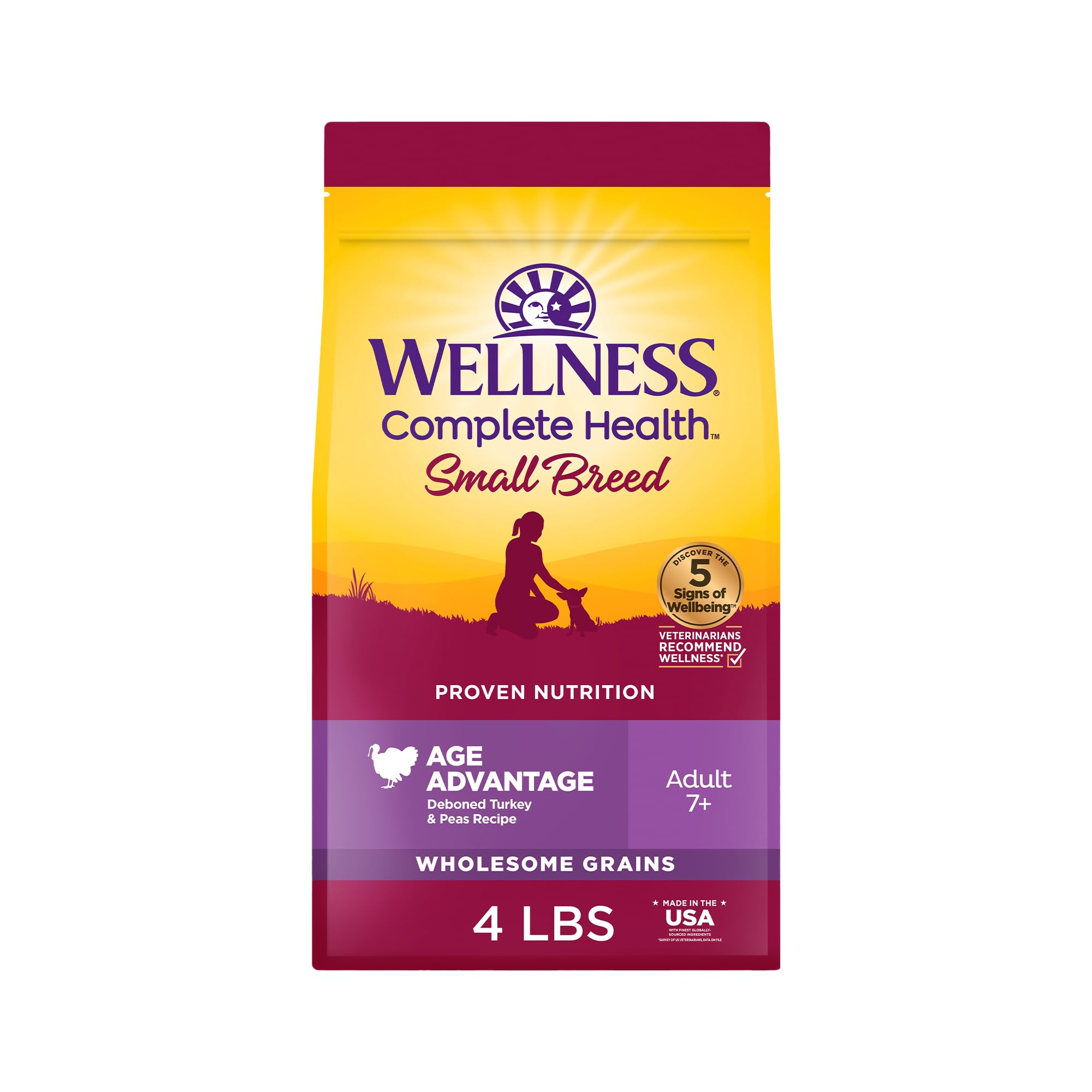 Wellness Complete Health Age Advantage croquettes sénior petit chien – sac pratique.