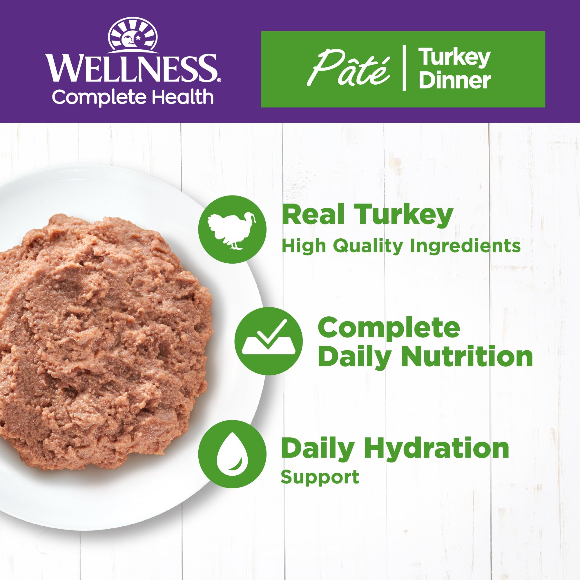 Wellness Complete Health pate chat-adulte-pate-veloutee-dinde: arôme naturel et saveur riche.