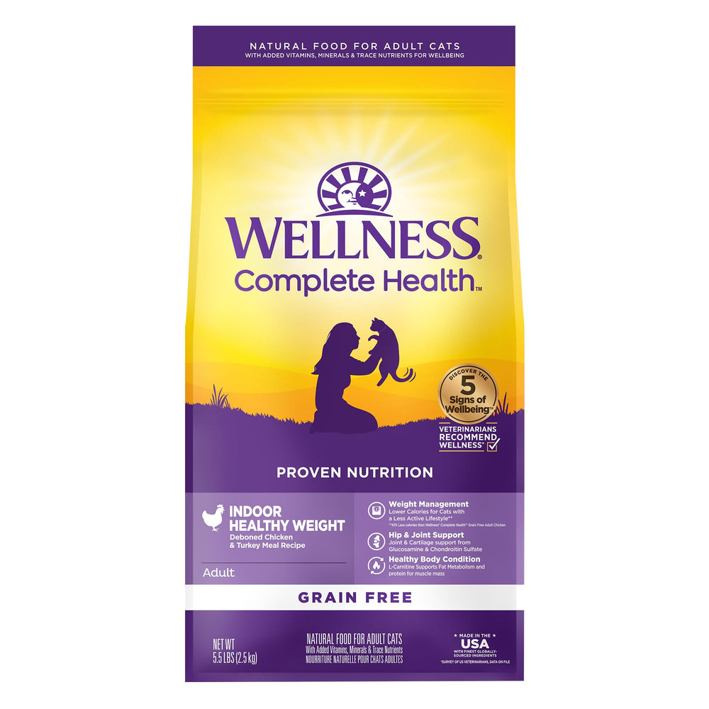 Wellness Complete Health, sac croquettes poulet et dinde, pour chat d'intérieur, pratique et sain