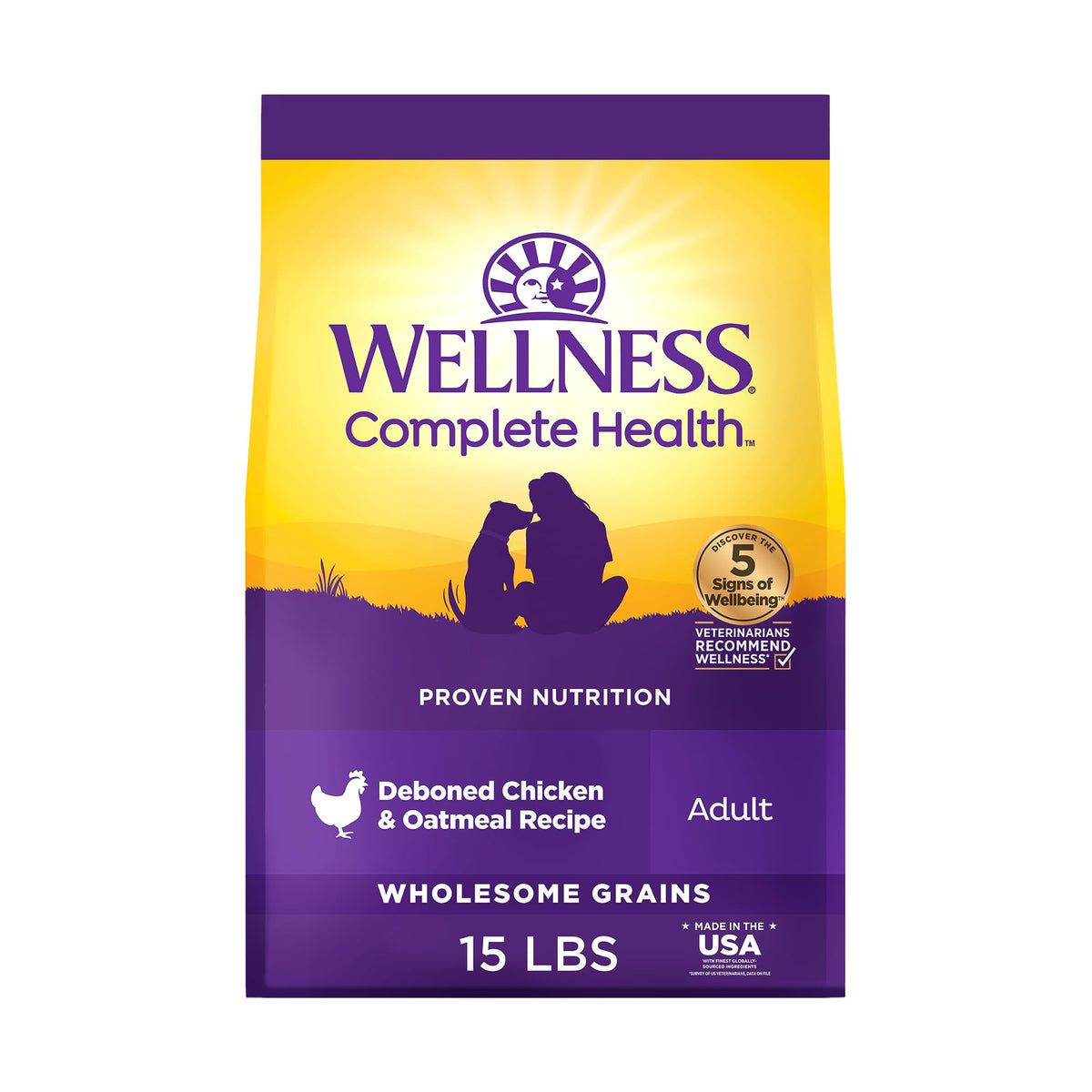 Wellness Complete Health: croquettes poulet et avoine pour chien adulte