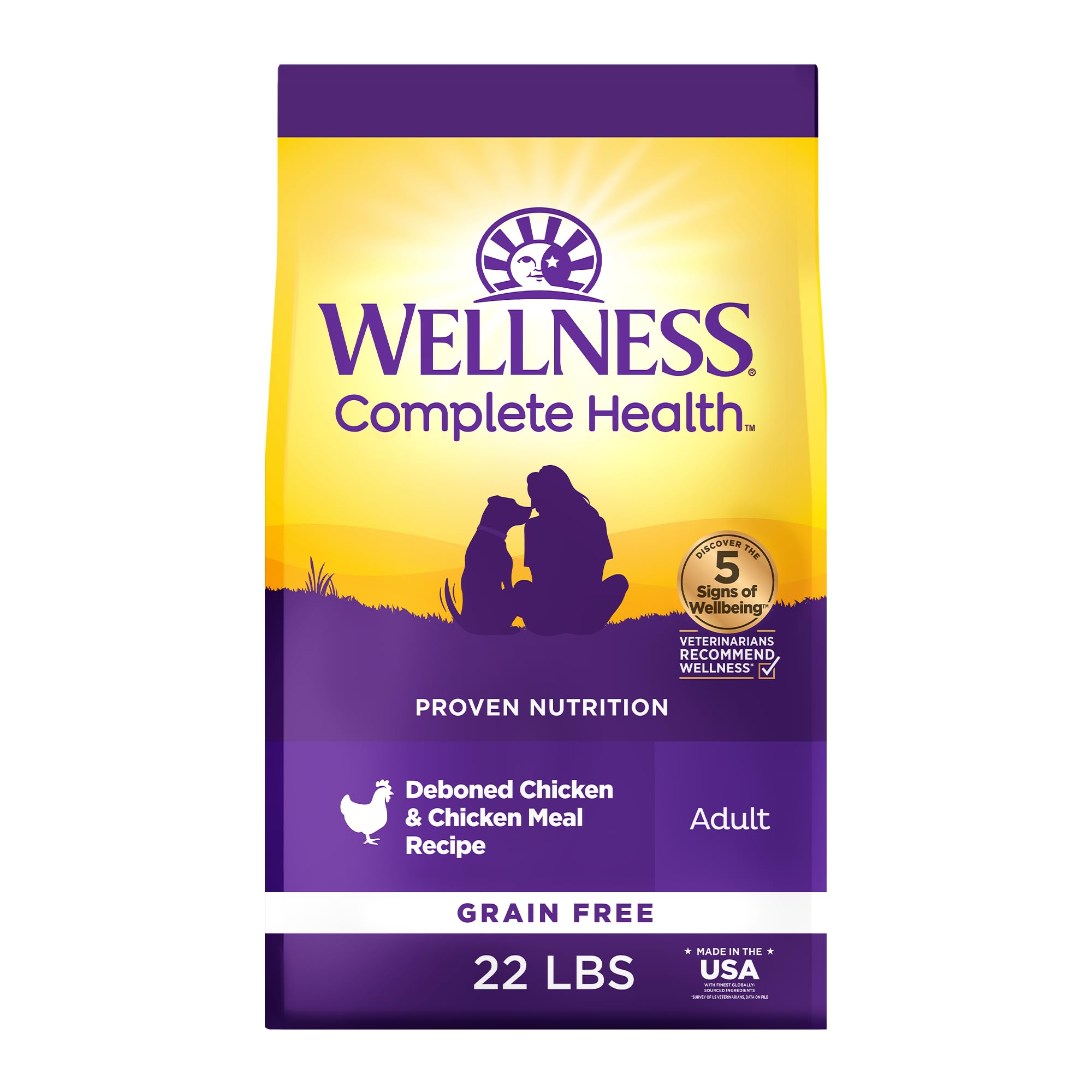 Wellness Complete Health croquettes poulet adulte – sac 10 kg, pratique et nutritif.