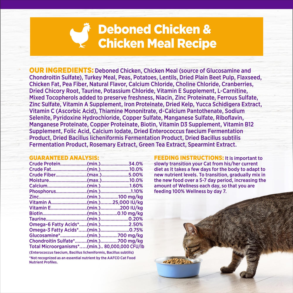Wellness Complete Health: énergie et vitalité quotidiennes pour chat intérieur au poulet.
