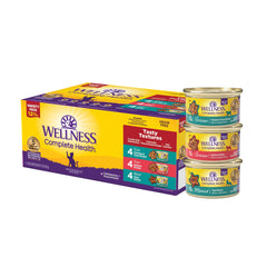 Wellness Complete Health gravies saumon en bocal, protéine élevée pour chats adultes.