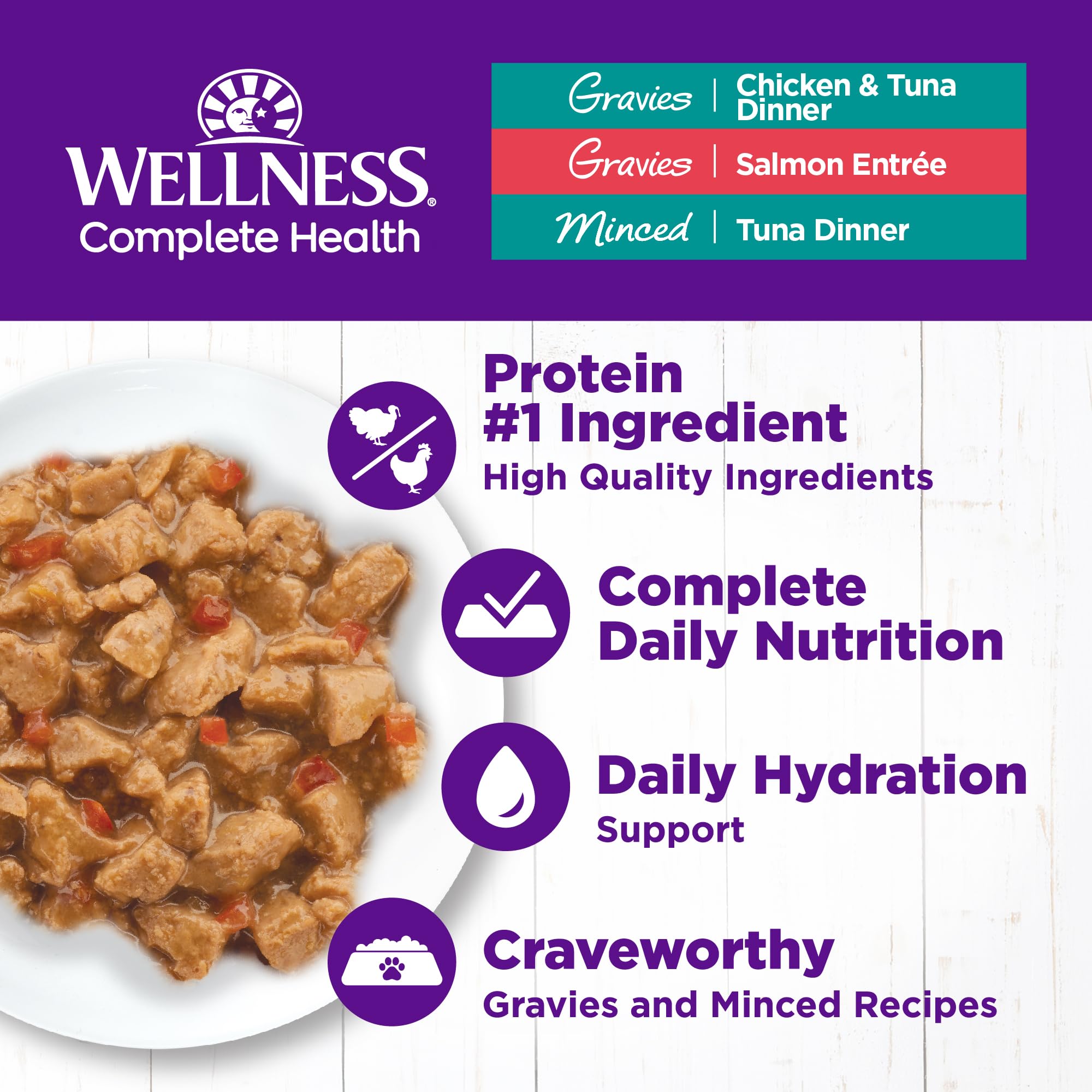 Wellness Complete Health thon haché en bocal, texture raffinée et goût agréable.