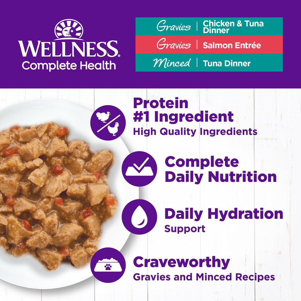 Wellness Complete Health thon haché en bocal, texture raffinée et goût agréable.