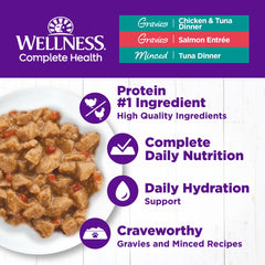 Wellness Complete Health thon haché en bocal, texture raffinée et goût agréable.