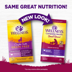 Protéines de poulet et saumon dans Wellness Complete Health, nutrition équilibrée.