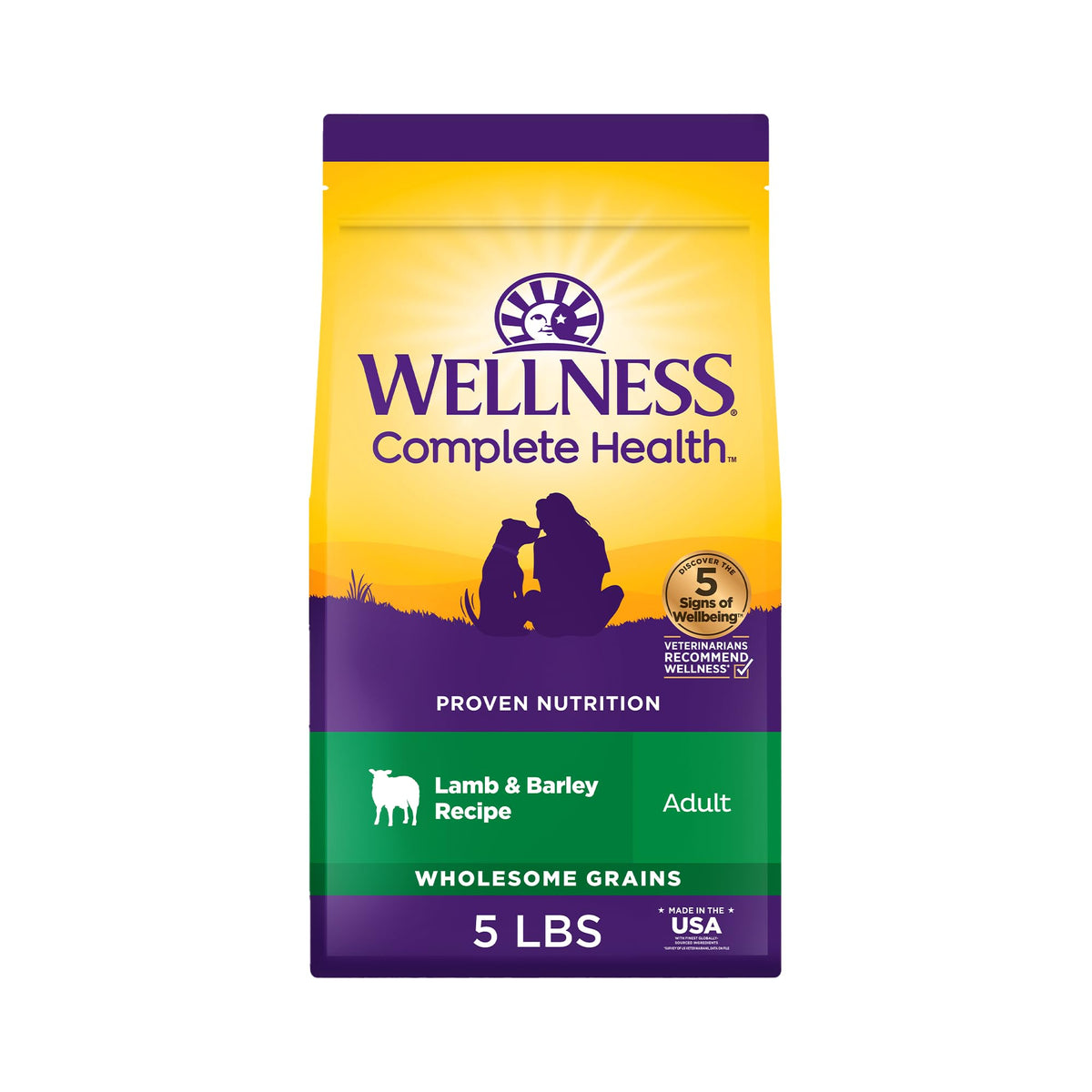 Wellness Complete Health sac agneau orge: nutrition complète pour chiens adultes.