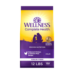 Wellness Complete Health – sac d'alimentation sèche pour chien adulte au poulet, pratique pour les repas.