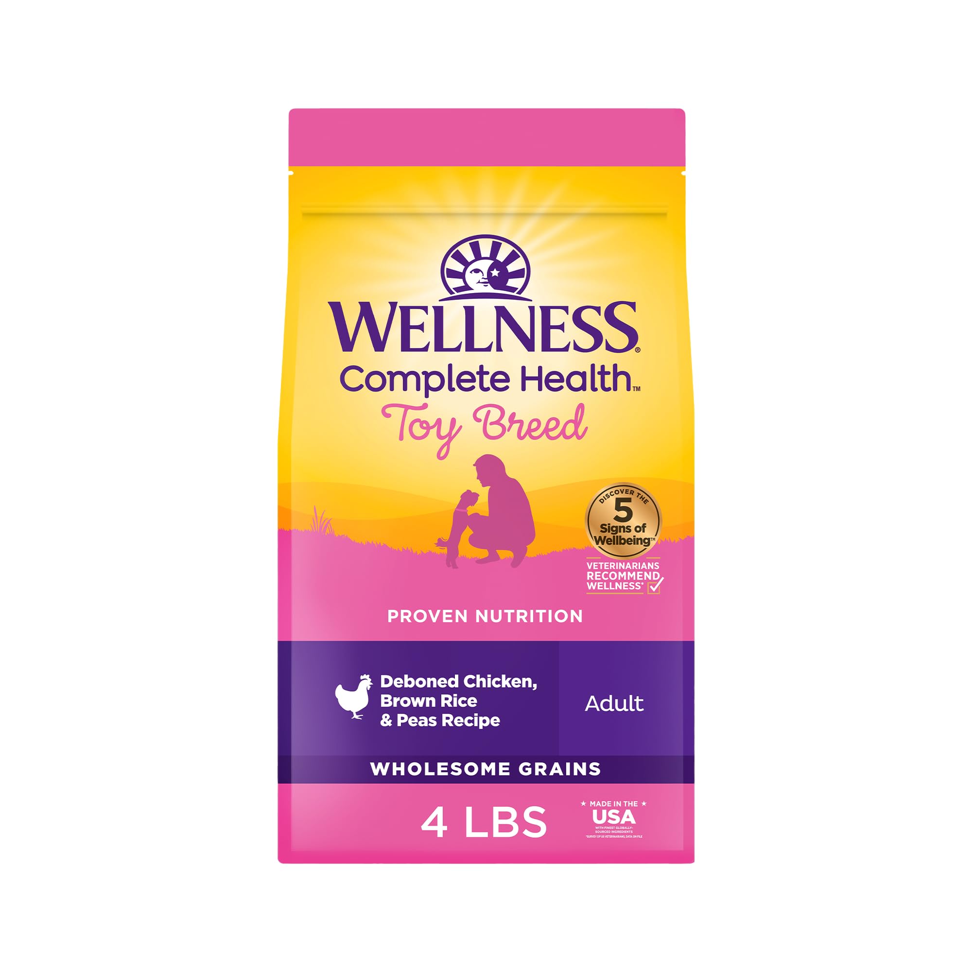 Wellness Complete Health Toy Breed croquettes riches en protéines pour petites races.