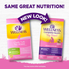 Ingrédients naturels visibles dans Wellness Complete Health Toy Breed.